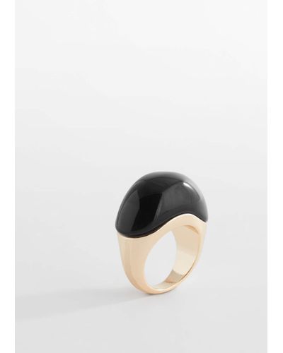 Mango Contrast Volume Ring - Metallic