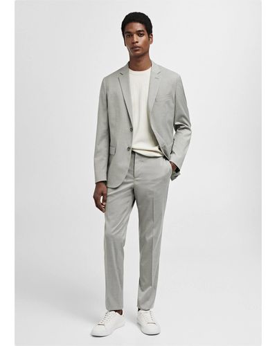 Mango Stretch Fabric Super Slim-fit Suit Trousers - Grey