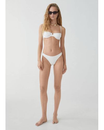 Mango Slip bikini brasiliano texture - Bianco