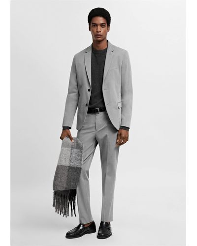 Mango Stretch Fabric Super Slim-fit Suit Trousers - Grey