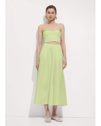 Mango Long Flared Skirt Pastel - Green