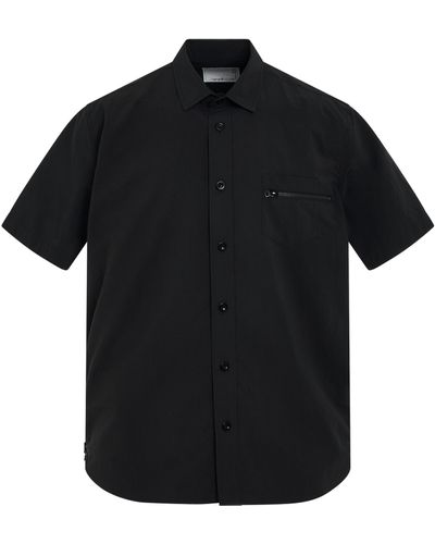 Sacai Matte Taffeta Shirt, Short Sleeves, , 100% Polyester - Black