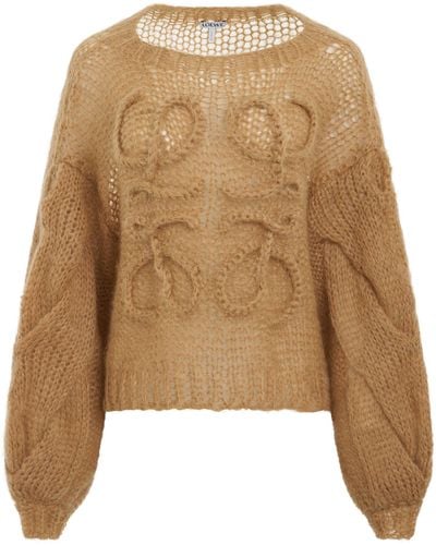 Loewe Anagram Mohair Sweater - Natural