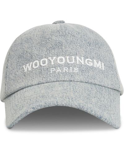 WOOYOUNGMI Faded Denim Cap, , 100% Cotton - Gray