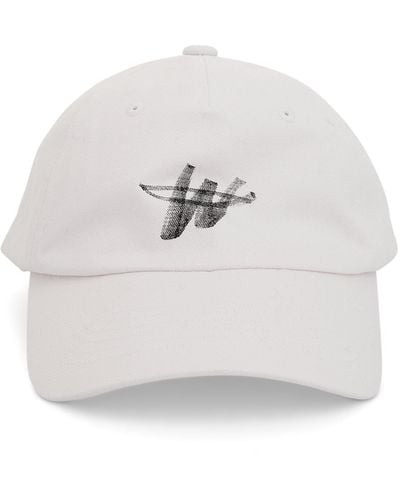 we11done Wd One Logo Cap, , 100% Cotton - White