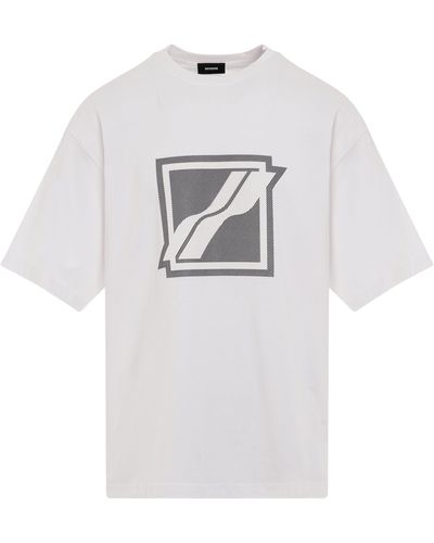 we11done 'Stripe Big Logo T-Shirt, Short Sleeves, , 100% Cotton, Size: Small - White
