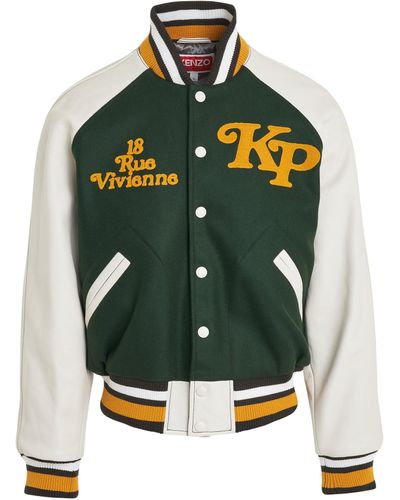 KENZO 'By Verdy Varsity Bomber Jacket, Long Sleeves, , Size: Small - Green
