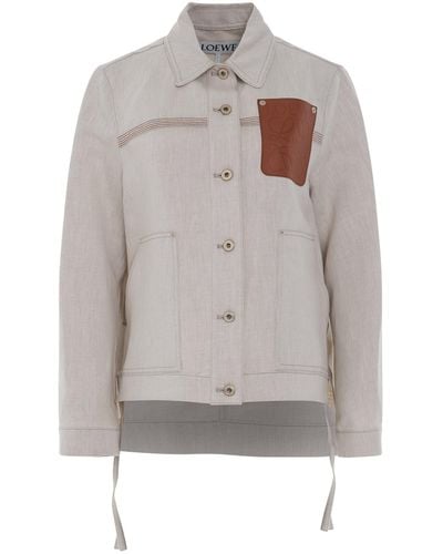 Loewe Workwear Jacket, Long Sleeves, , 100% Leather - Grey
