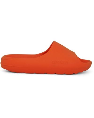 Represent Rubber Sliders Sandals, Neon - Red