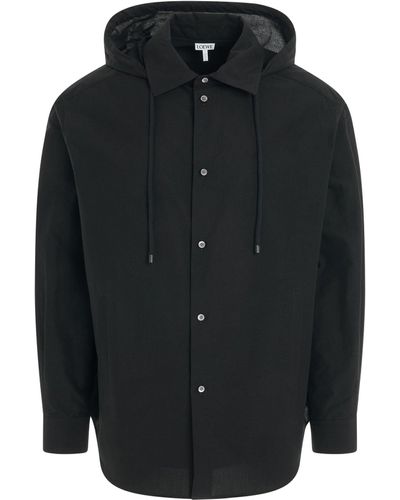 Loewe Anagram Jacquard Overshirt, , 100% Cotton, Size: Medium - Black