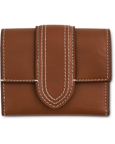 Jacquemus Le Compact Bambino Leather Pouch In Light Brown 2