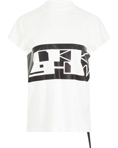 Rick Owens 'Drk Logo Small Level T-Shirt, Round Neck, Short Sleeves, Milk/, 100% Cotton - White