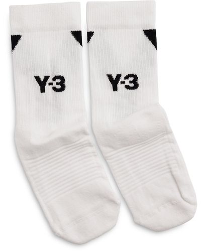 Y-3 Logo High Socks, , 100% Cotton, Size: Medium - White