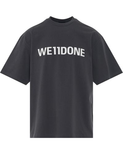 we11done Basic Logo Large T-Shirt, Short Sleeves, , 100% Cotton - Black