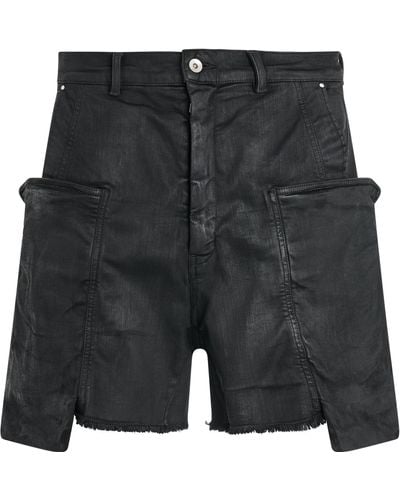 Rick Owens Stefan Cargo Shorts, Wax, 100% Cotton - Black