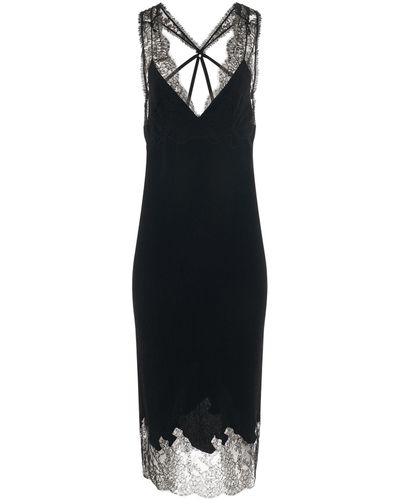 Givenchy Stretch Crepon Lace Dress - Black