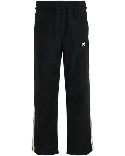 Palm Angels Monogram Nylon Track Trousers, /Off, 100% Polyester, Size: Medium - Black