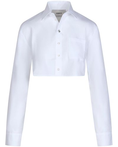 Coperni Cropped Shirt, Long Sleeves, , 100% Cotton - Blue