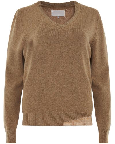 Maison Margiela Knit Long Sleeve Pullover, , 100% Cotton - Brown