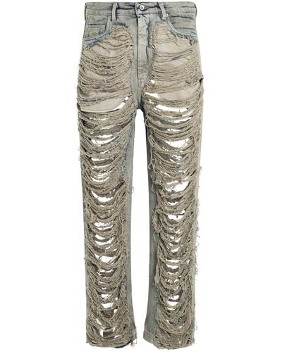 Rick Owens Baggy Geth Jeans, , 100% Cotton - Gray