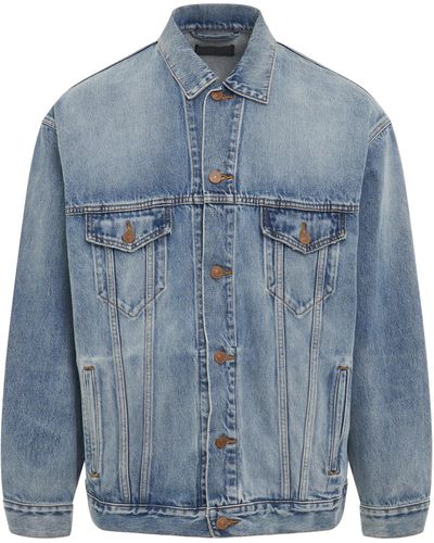 Balenciaga Oversized Denim Jacket, Long Sleeves, Eco, 100% Cotton - Blue