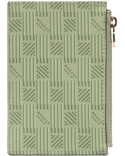 Moreau 3 Credit Card Holder With Zip, , 100% Calf Leather - Green