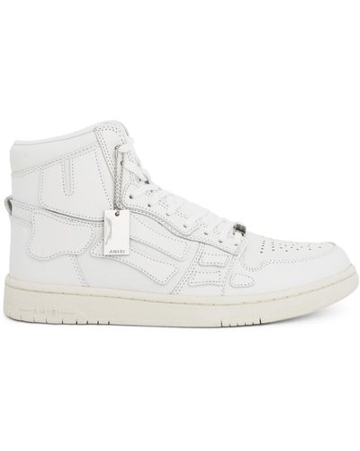 Amiri Skel Paneled Leather High-top Sneakers - White