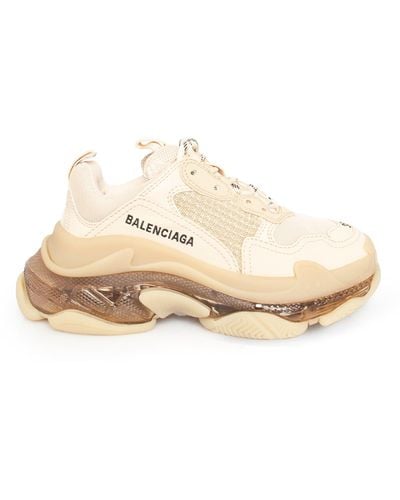 Balenciaga Triple S Clear Sole Sneakers, , 100% Polyester - Natural