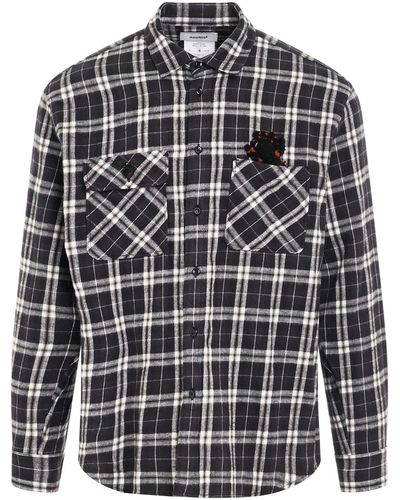 Doublet 'Check Shirt With A Spider, Long Sleeves, , 100% Cotton, Size: Small - Black