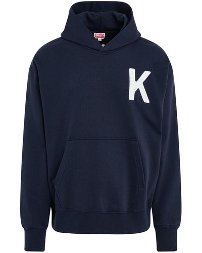 KENZO Lucky Tiger Oversized Hoodie, Long Sleeves, Midnight, 100% Cotton - Blue