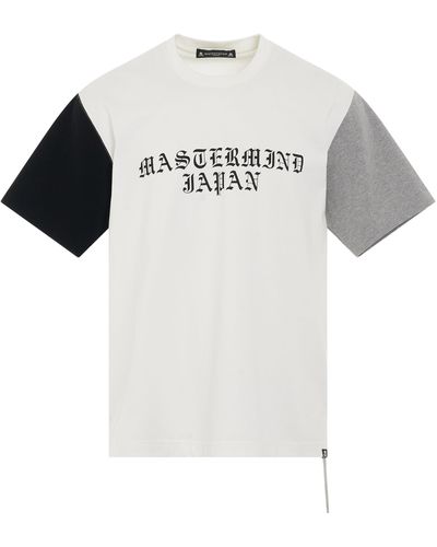 Mastermind Japan Colourblock Logo T-Shirt, Round Neck, Short Sleeves, , 100% Cotton, Size: Medium - Black