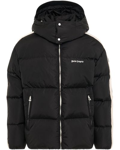 Palm Angels 'Hooded Track Down Jacket, Long Sleeves, /, 100% Polyamide, Size: Small - Black