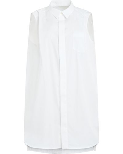 Sacai Cotton Poplin Shirt Dress, Off, 100% Cotton - White