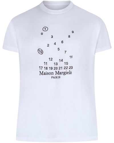 Maison Margiela Numeric Logo T-Shirt, Round Neck, , 100% Cotton, Size: Medium - White