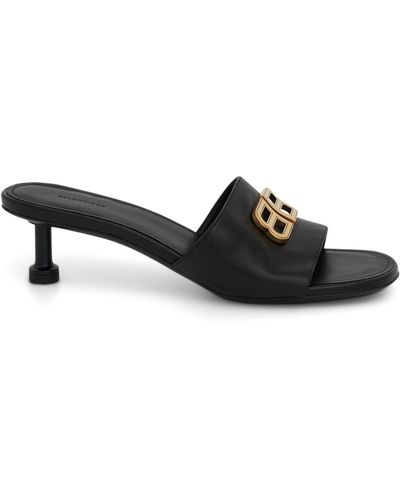 Balenciaga Groupie Sandals, / Vint, 100% Leather - Black