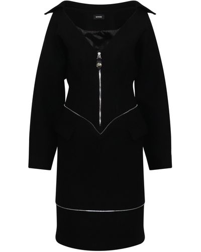 we11done 'Off-Shoulder Neck Line Dress, , Size: Small - Black