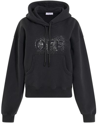 Off-White c/o Virgil Abloh Off- Logo Stencil Oversize Hoodie, Long Sleeves, , 100% Cotton - Black