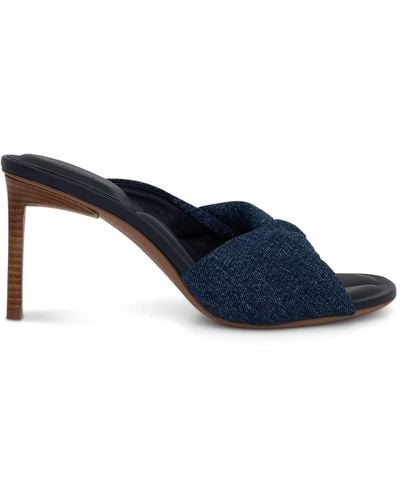 Jacquemus Bagnu Twist Towel Mules Sandals, , 100% Calf Leather - Blue