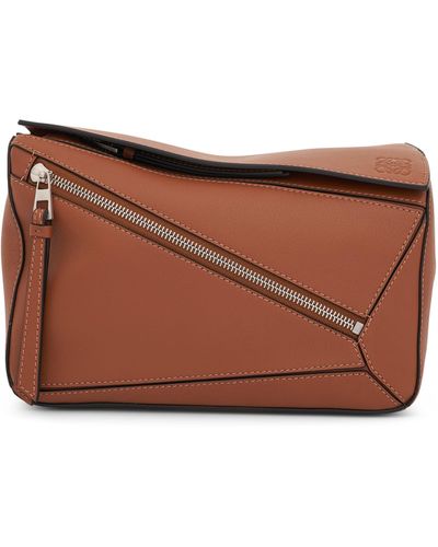 Loewe Small Puzzle Bumbag, , 100% Calf Leather - Brown
