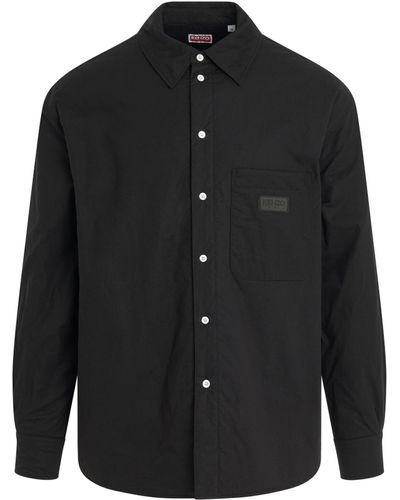 KENZO 'Bicolour Kp Padded Overshirt, Long Sleeves, , 100% Cotton, Size: Small - Black