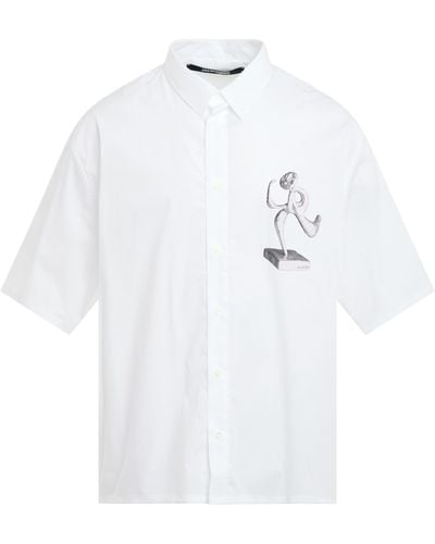 Jacquemus Cabri Organic Statue Print Short Sleeve Shirt, /, 100% Cotton - White
