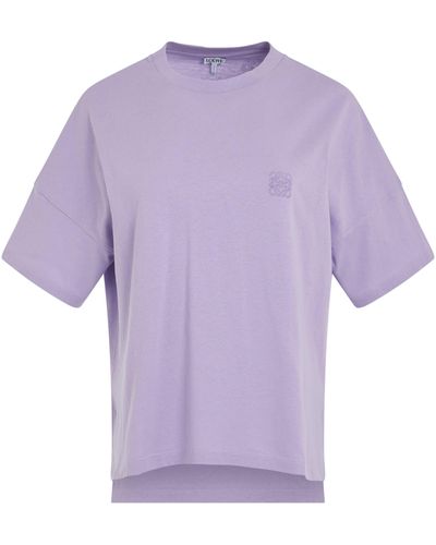 Loewe Anagram Boxy Fit T-Shirt, Short Sleeves, , 100% Cotton - Purple