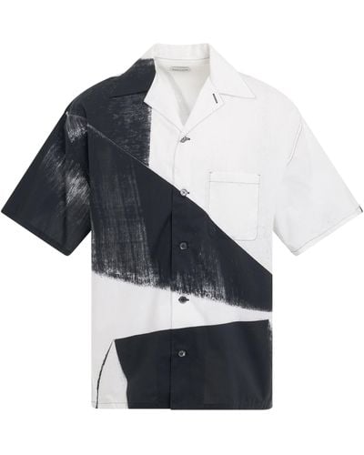 Alexander McQueen Double Diamond Print Shirt, /, 100% Cotton - Blue