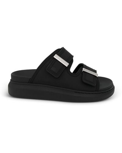 Alexander McQueen Oversized Double Strap Sandals, /, 100% Rubber - Black
