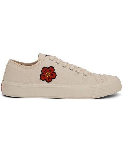 KENZO Low Top School Trainers, , 100% Cotton - Natural