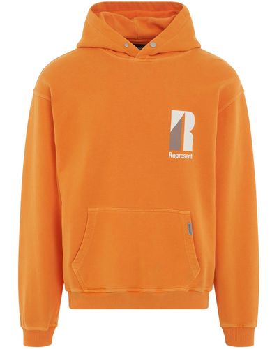 Represent Decade Of Speed Hoodie, Long Sleeves, Neon, 100% Cotton, Size: Medium - Orange