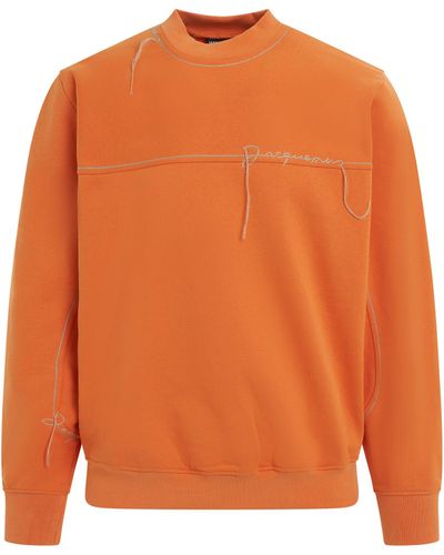 Jacquemus Fio Sweatshirt, Long Sleeves, , 100% Cotton, Size: Medium - Orange