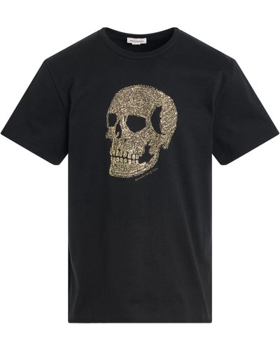 Alexander McQueen ' Skull Print T-Shirt, Short Sleeves, /, 100% Cotton, Size: Small - Black