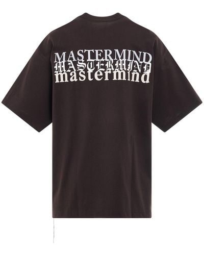 Mastermind Japan 'Triple Skull Logo T-Shirt, Short Sleeves, Dark, 100% Cotton, Size: Small - Black