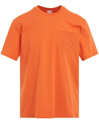 Loewe Debossed Anagram T-shirt In Orange